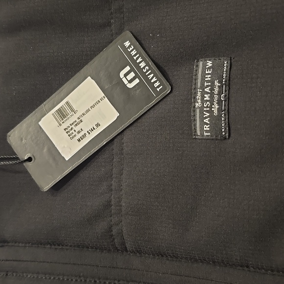 Travis Mathew Black Interlude Zip Pufffer Vest New Mens Small Spring Ski Golf S - Picture 4 of 4